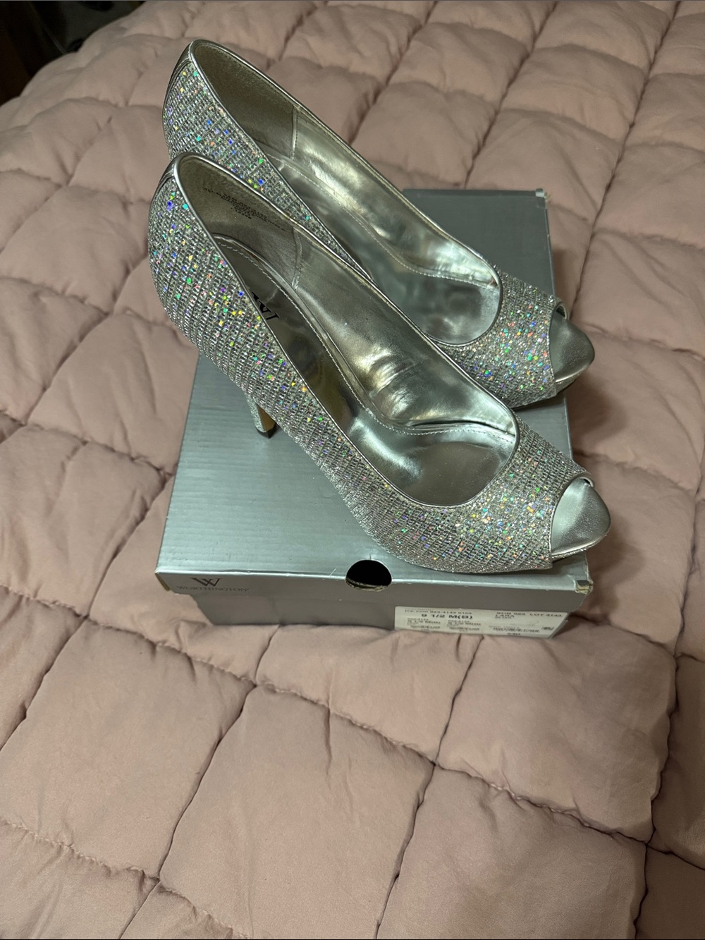 Worthington Holographic Crystal Peep-Toe Heels